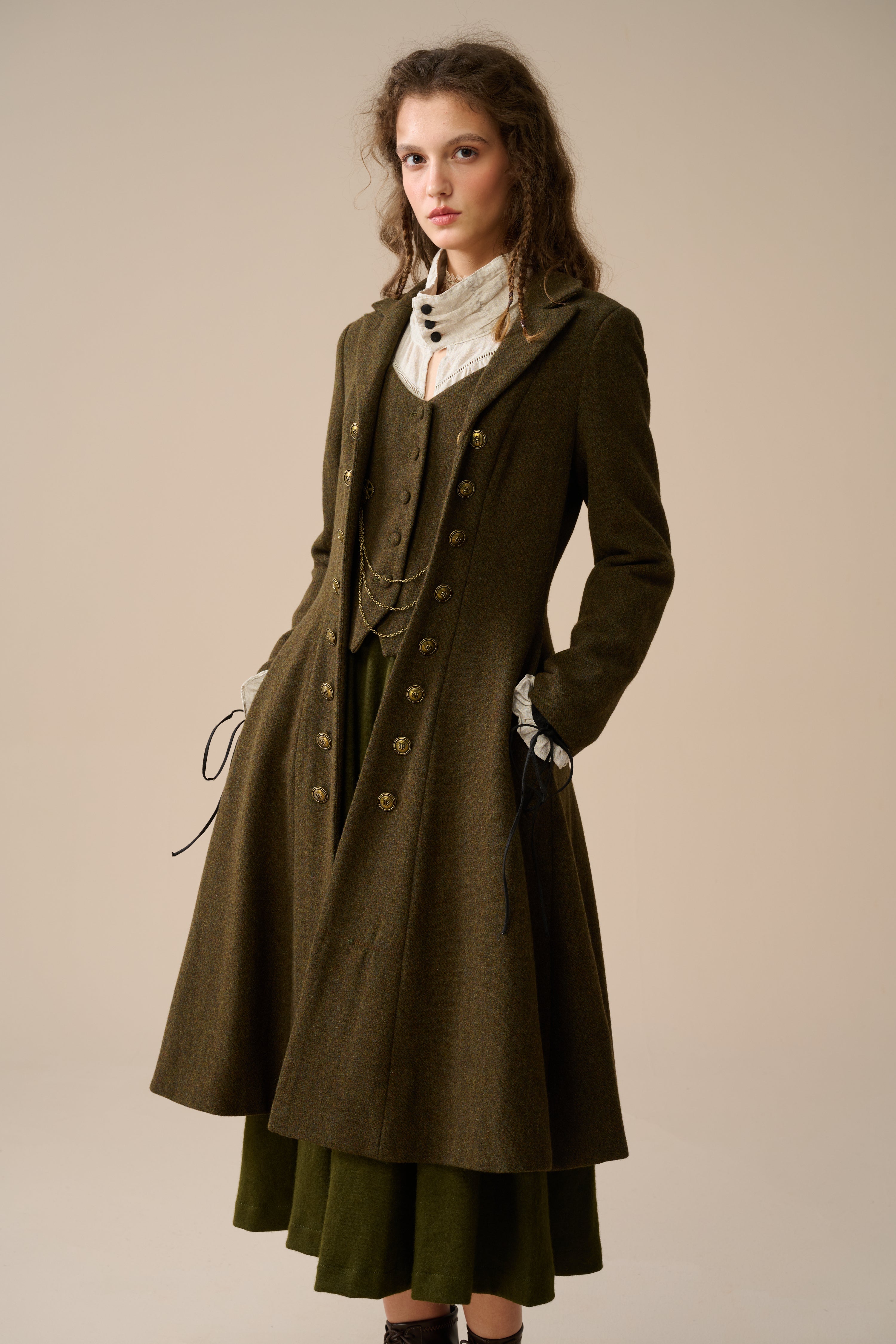 Doreen 15 |Vest-Layered 100% Wool Coat – Linennaive