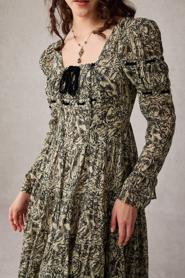 Queena 22 | Empired Maxi linen dress