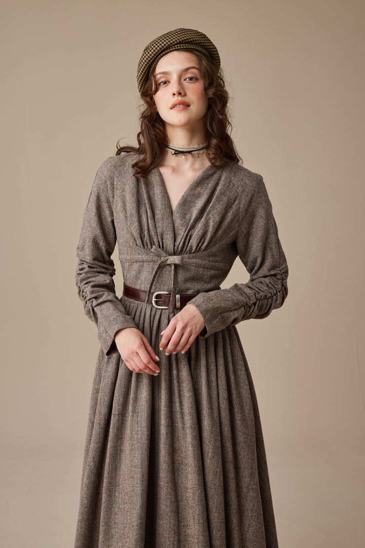 Bette 24 |Gingham 100% Wool Dress