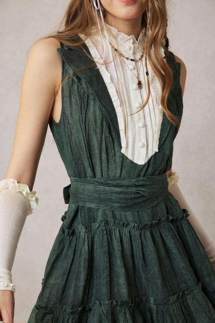 Úrsula 24 | Vintage linen Tiered Dress