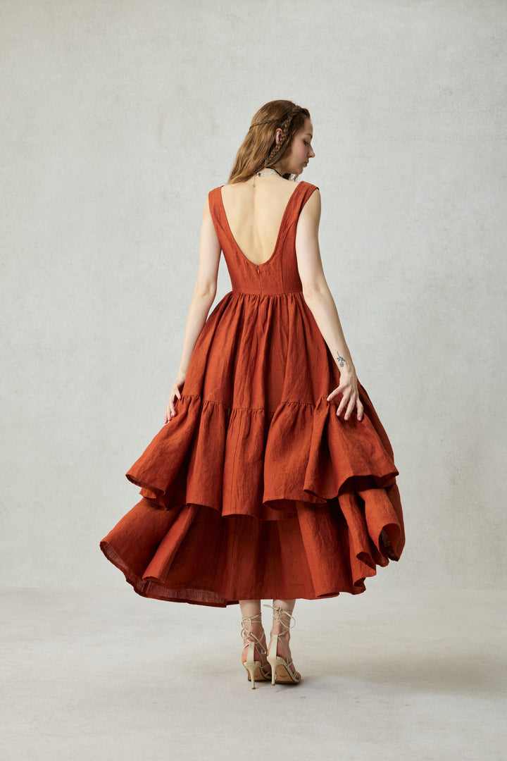 Amélia 29 |Victorian linen dress & skirt （2 pieces)