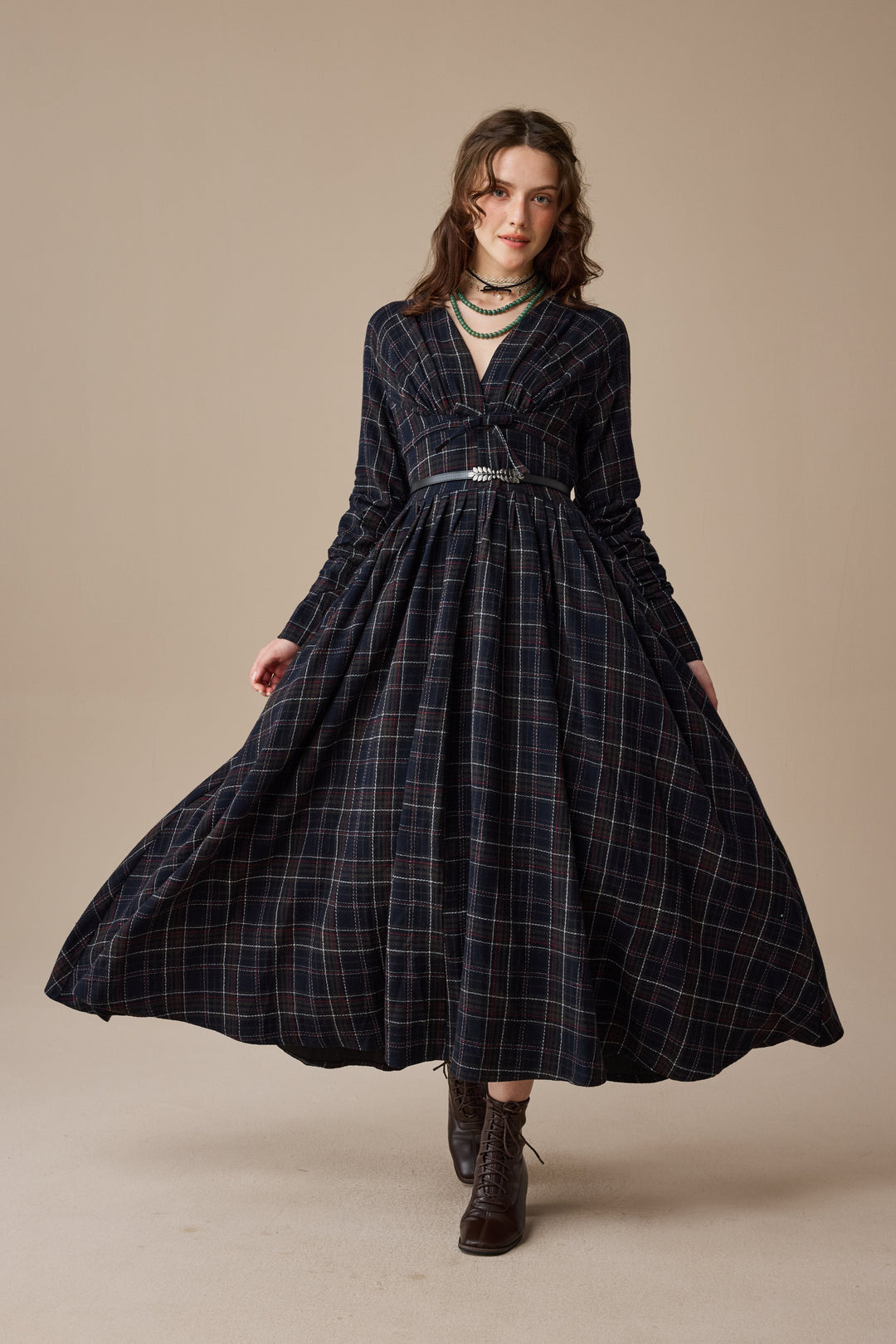 Bette 24 |Gingham 100% Wool Dress