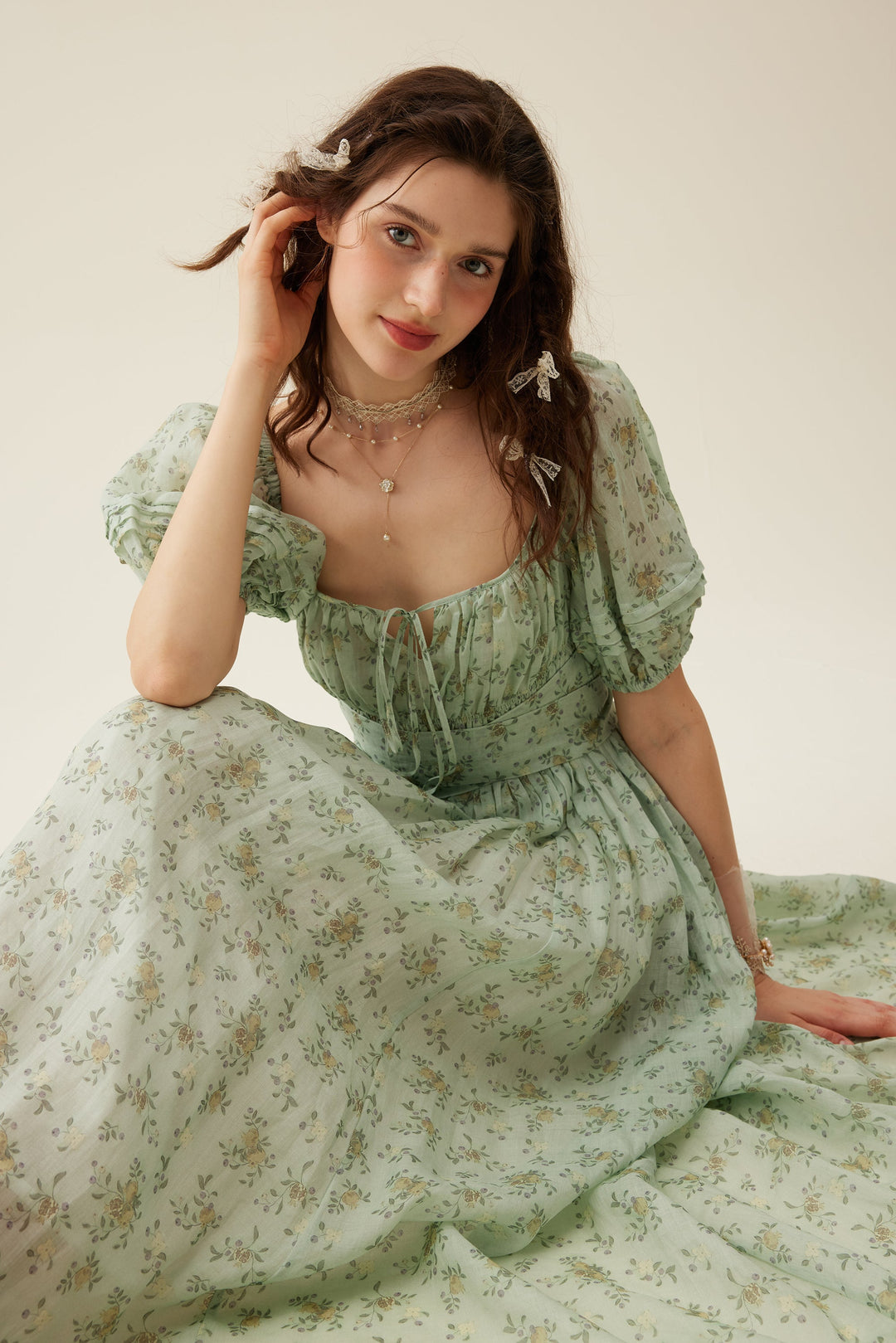 BERGAMOTE 20 |Floral Linen Dress Linennaive BERGAMOTE 20 |Floral Linen Dress Linennaive