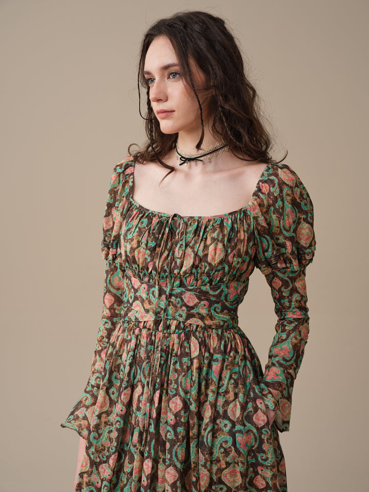Paisley 11 | Elegant Floral Linen Dress