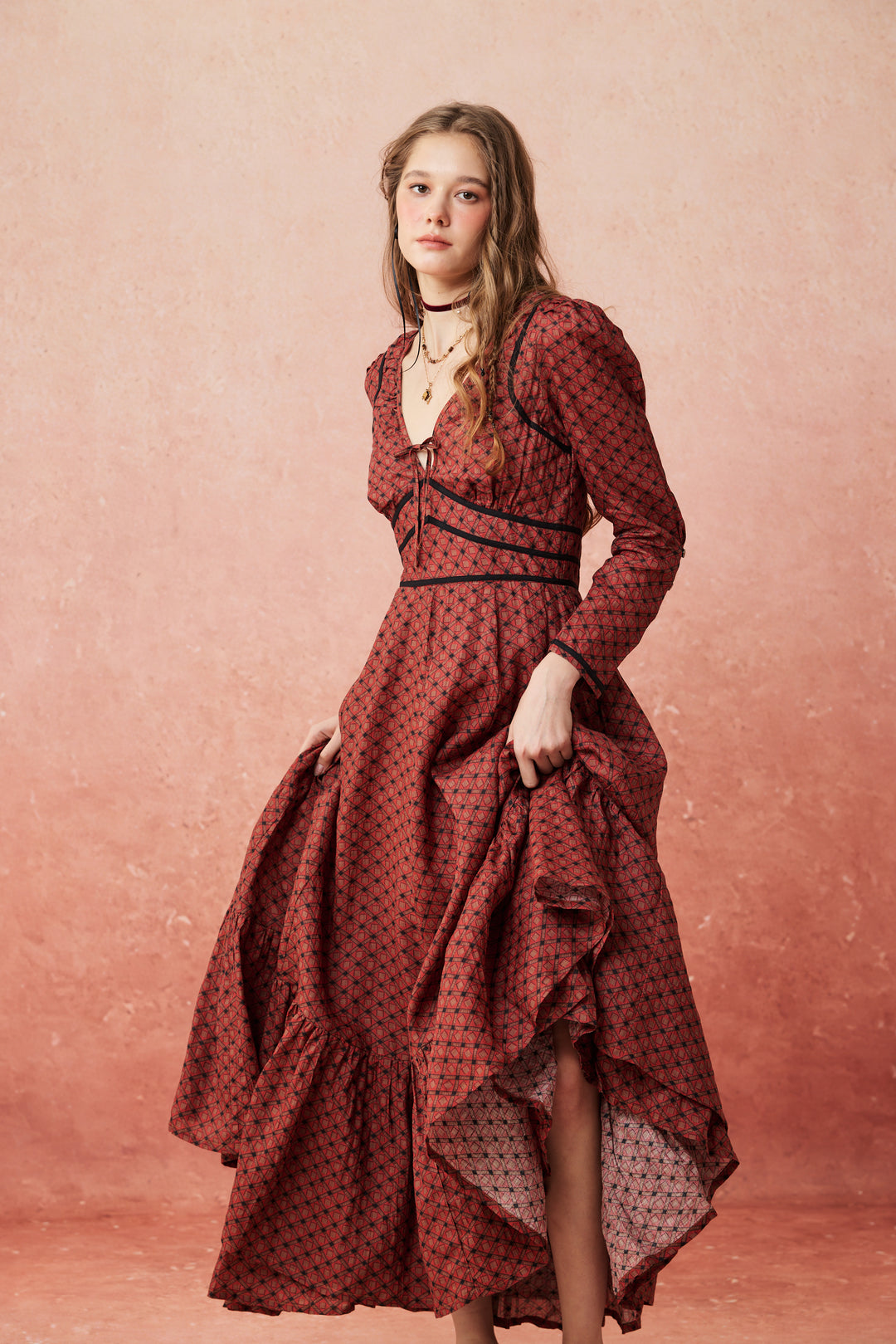 Chelse 19 |Longsleeved Linen Dress Gown