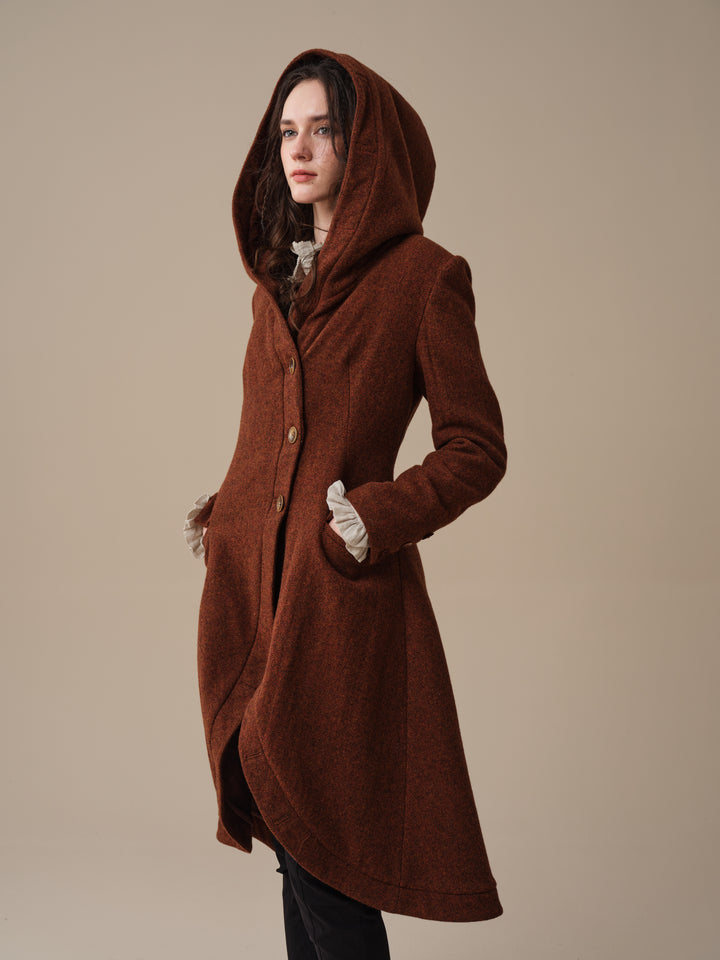 Augusta 02 | Tailored Hooded  100% Wool Coat