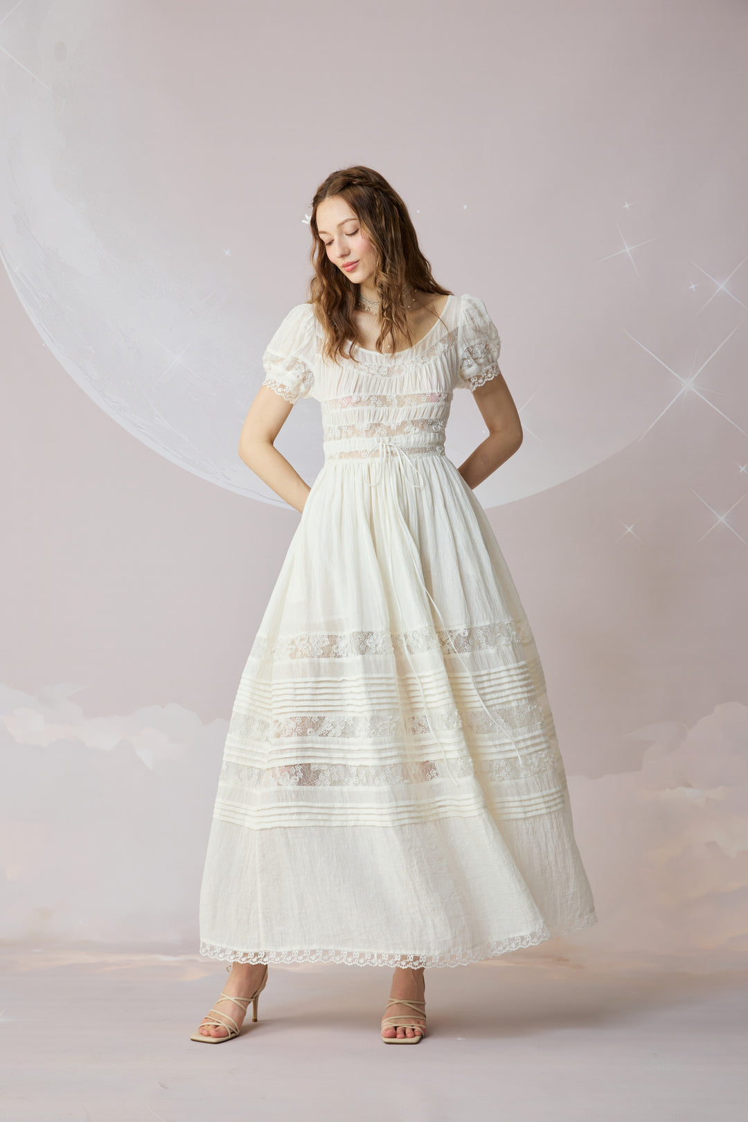 Dawn 17 | Lace Linen Dress Gown
