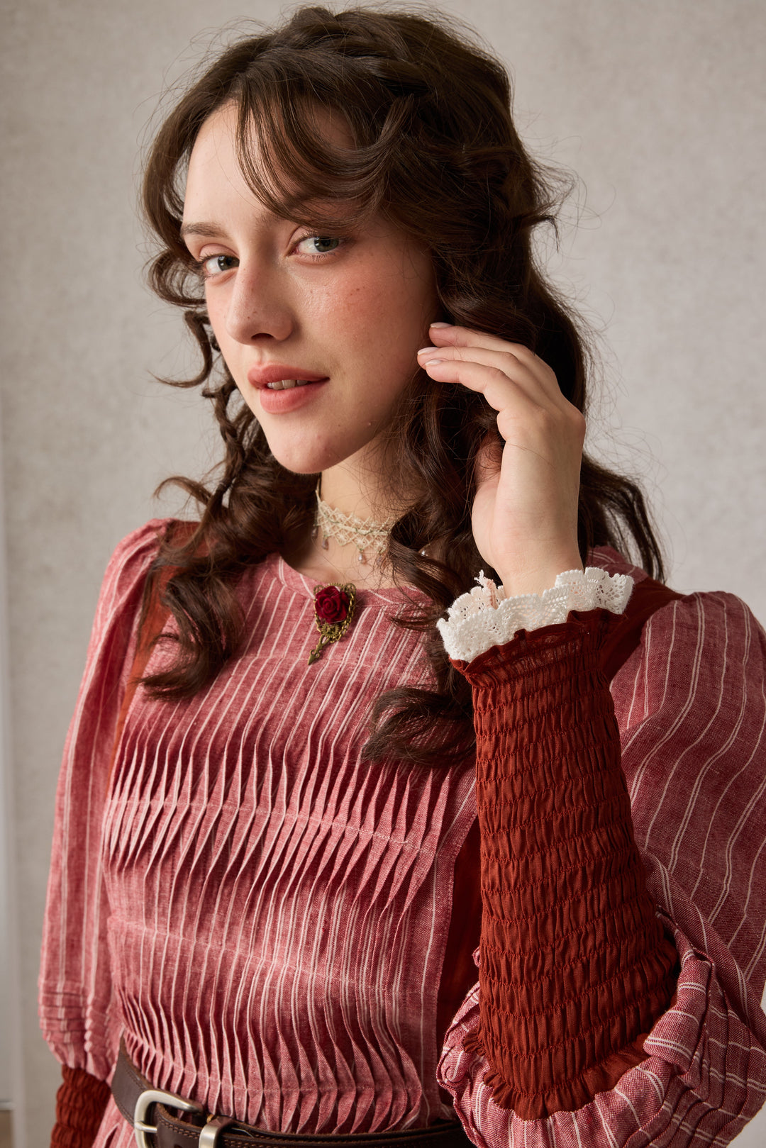 Eliana 15 | Pintucked Patchwork Linen Dress