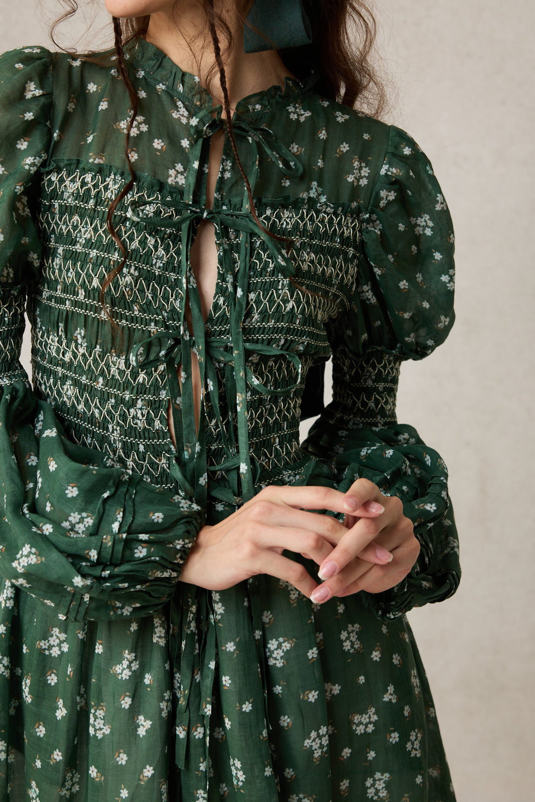 Jane 33 |Edward Smocking Linen Dress Chemise