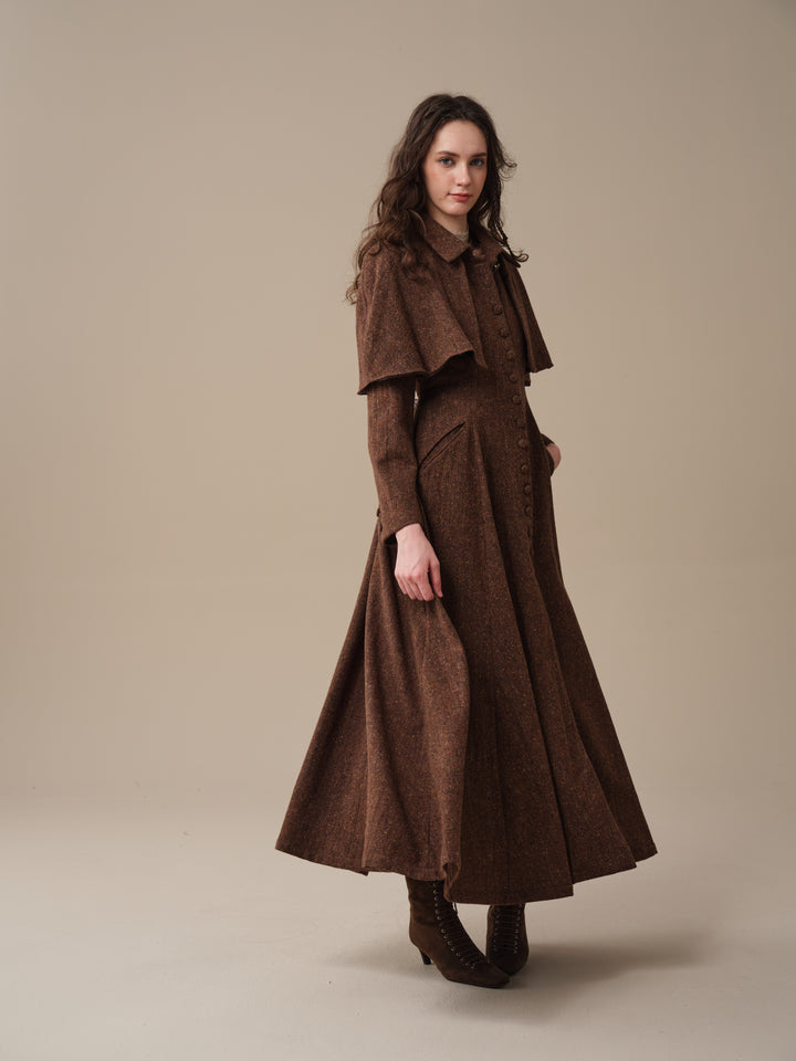 Charlotte 01 | 100% Wool Cape Trench Coat