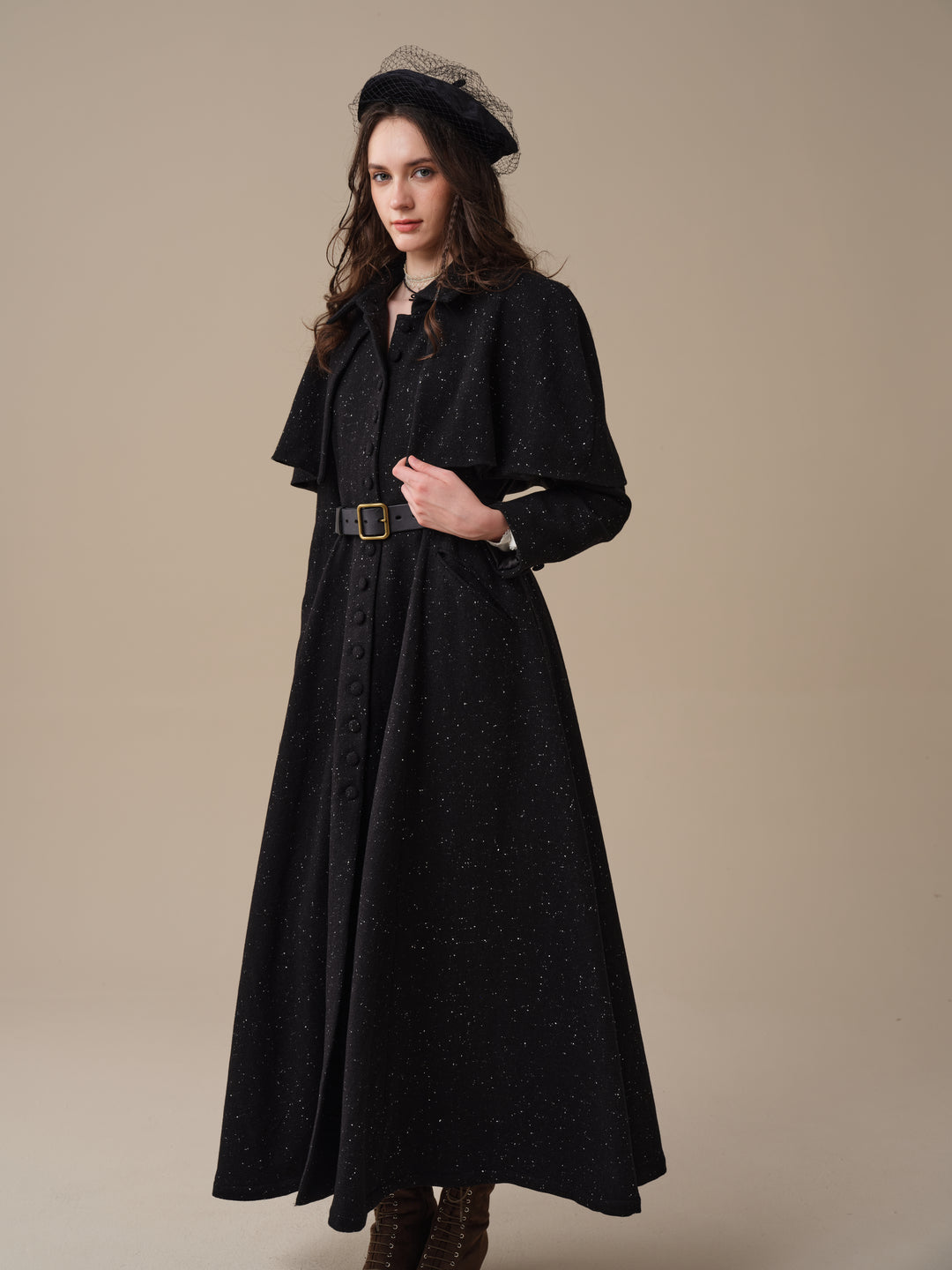 Charlotte 01 | 100% Wool Cape Trench Coat