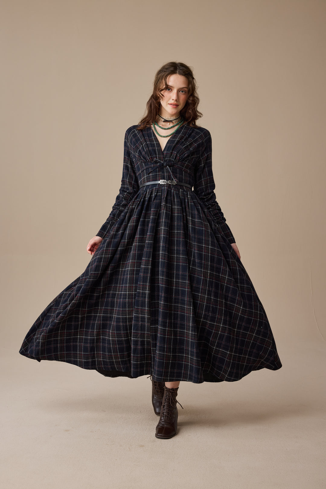 Bette 24 |Gingham 100% Wool Dress