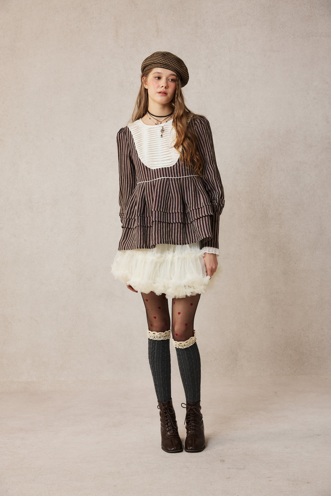 Lydia 18 | Linen Pintucked Puff Sleeve Blouse