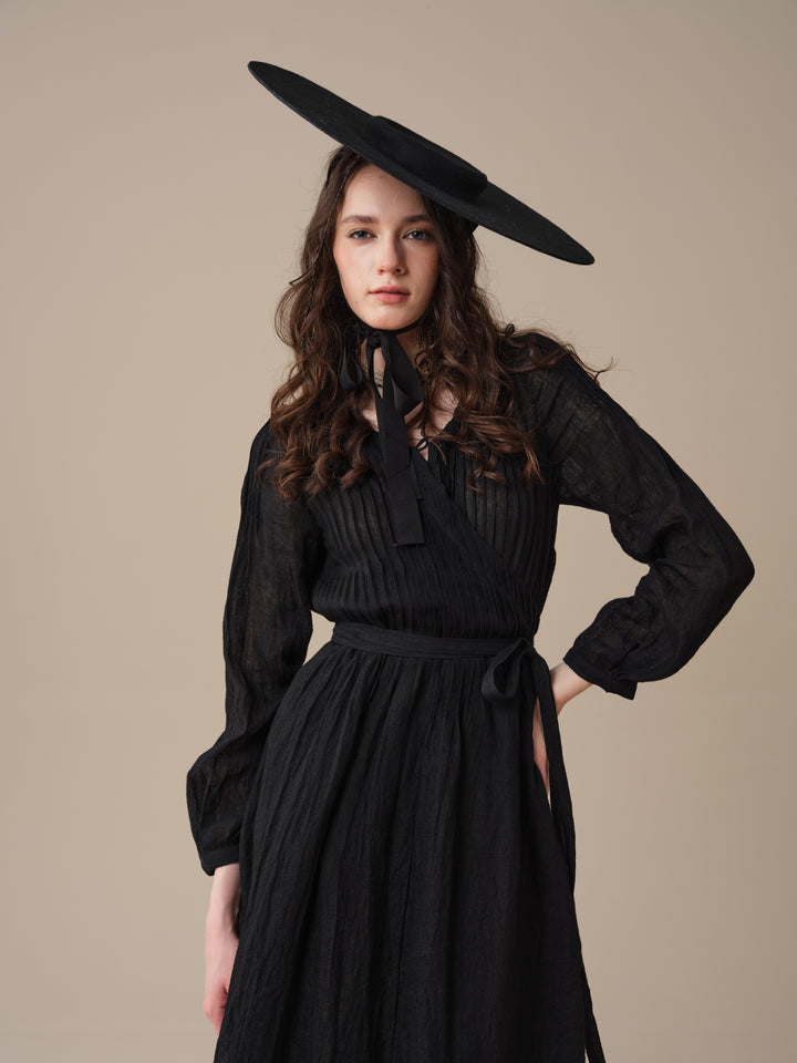 Bluebell 06 | Pintuck Linen Wrap Dress
