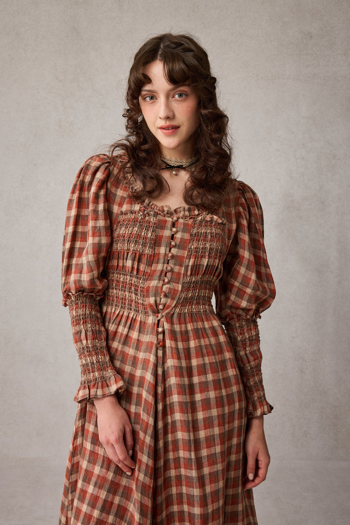 Jasmine 21 |smocking linen dress