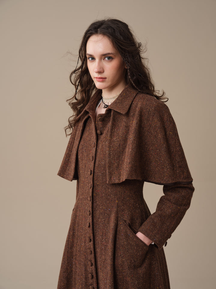 Charlotte 01 | 100% Wool Cape Trench Coat