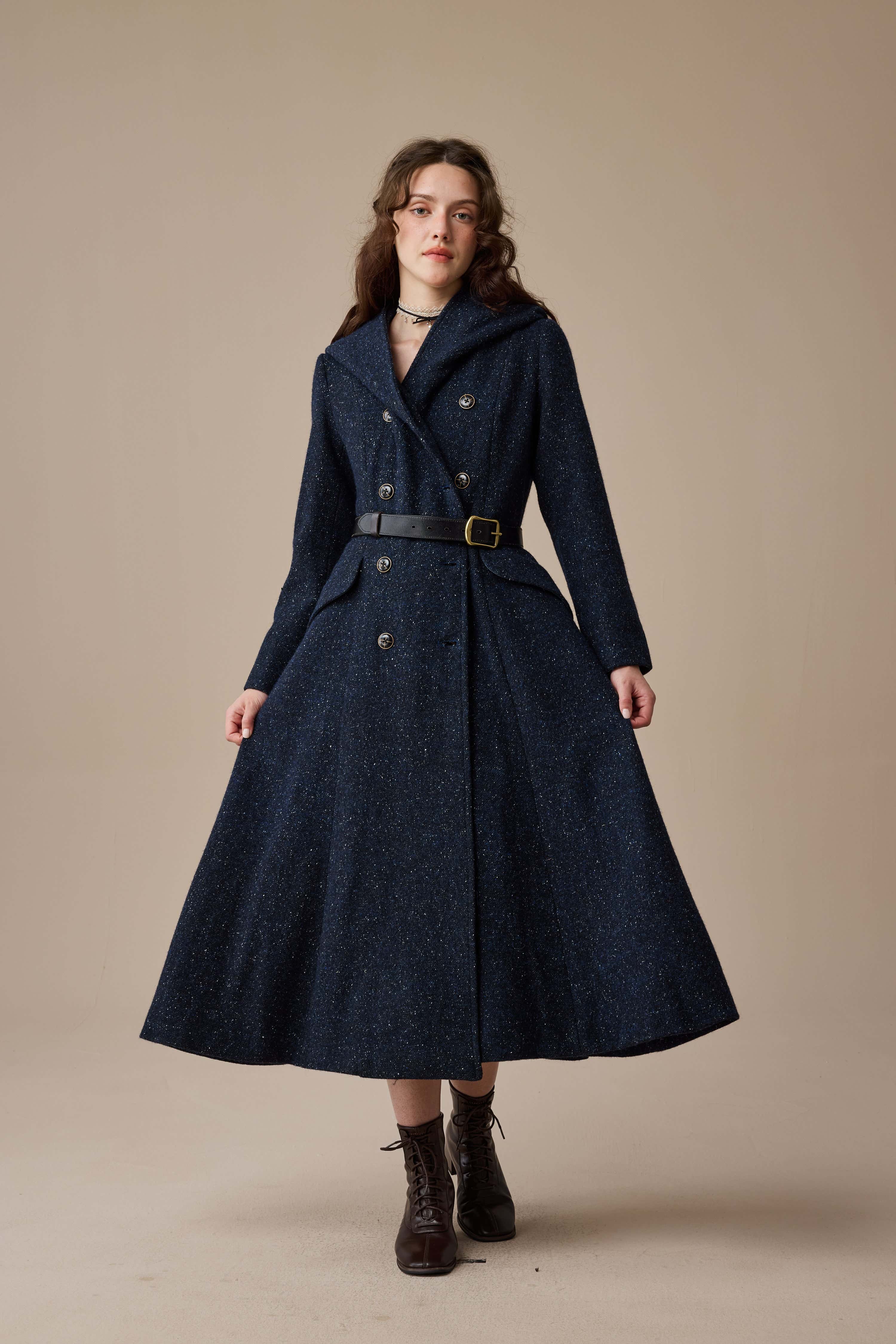 Trista 24 | 100% twill wool hooded coat – Linennaive