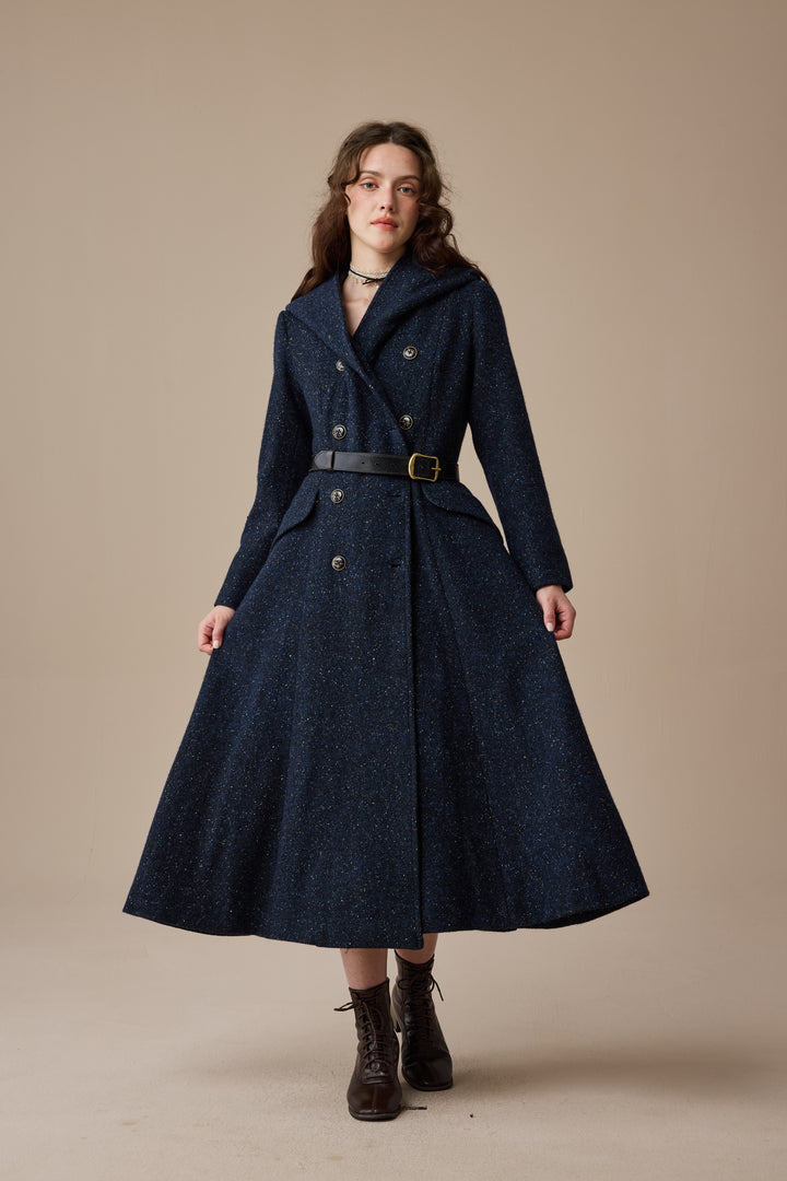 Trista 24 | 100% twill wool hooded coat