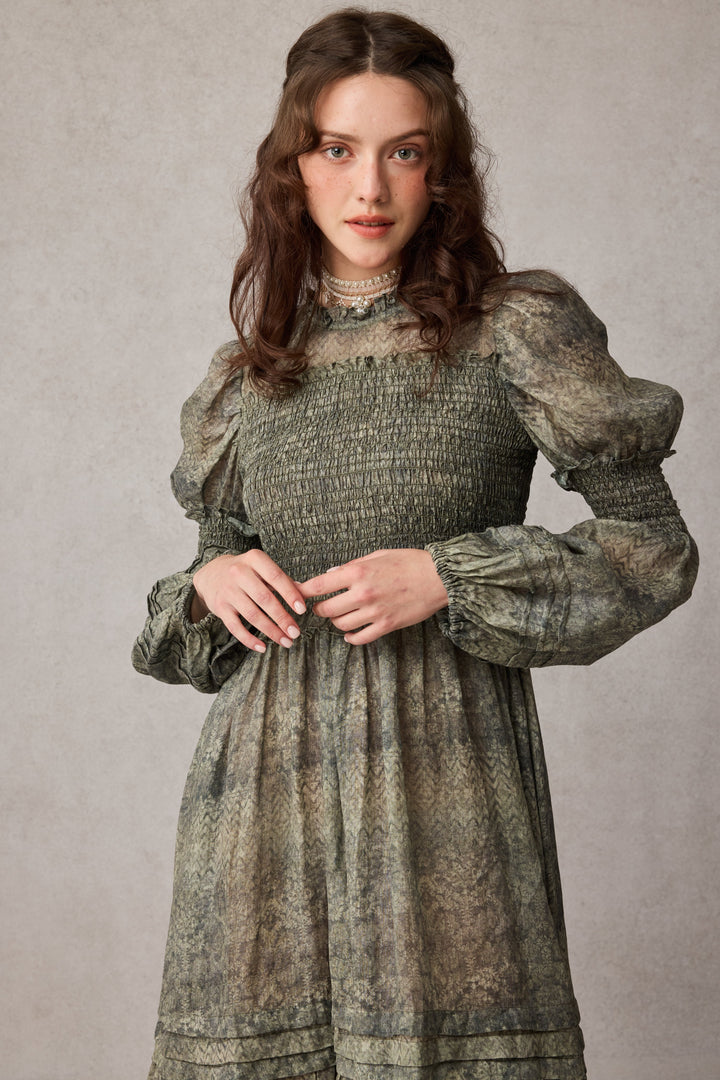 Jane 33 |Edward Smocking Linen Dress Chemise