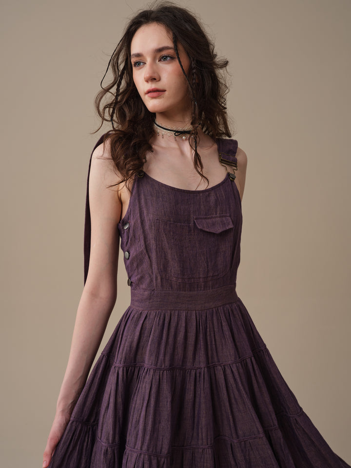 Heather 12 | Linen Apron Maxi Dress