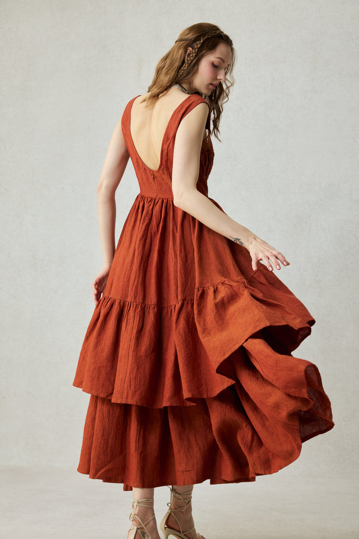 Amélia 29 |Victorian linen dress & skirt （2 pieces)