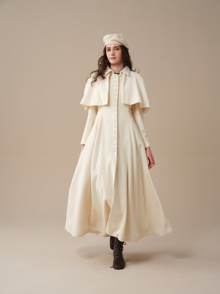 Charlotte 01 | 100% Wool Cape Trench Coat
