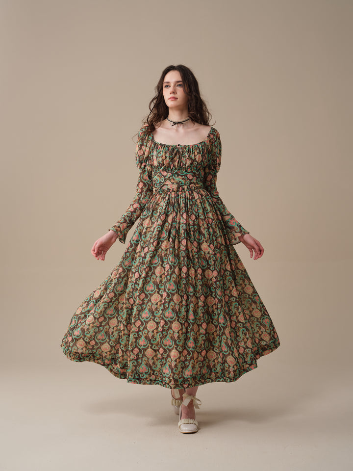 Paisley 11 | Elegant Floral Linen Dress