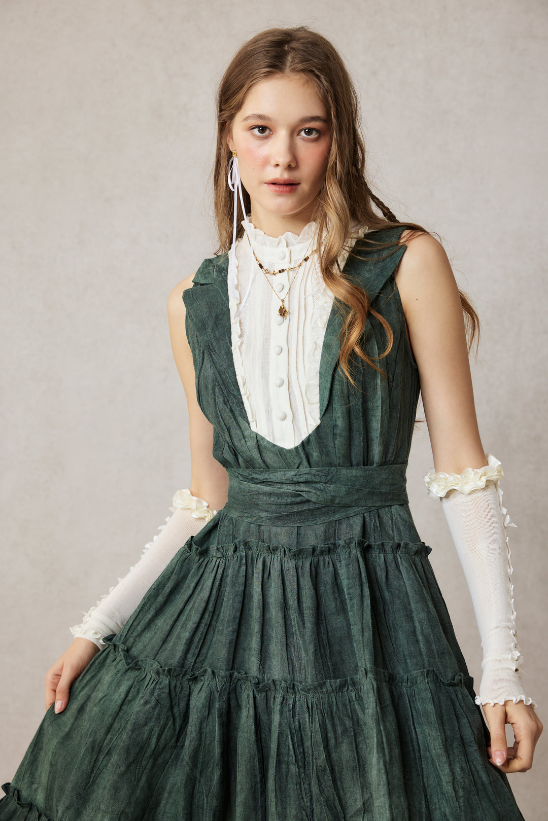 Úrsula 24 | Vintage linen Tiered Dress