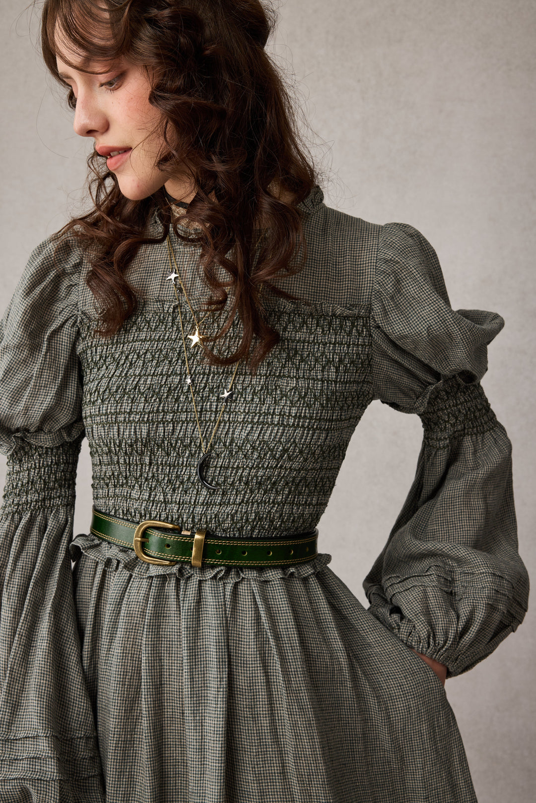 Jane 33 |Edward Smocking Linen Dress Chemise