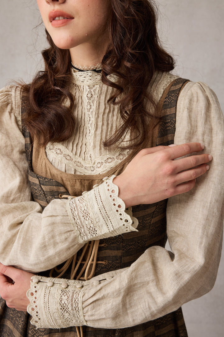 Alisa 25 | lace up linen dress