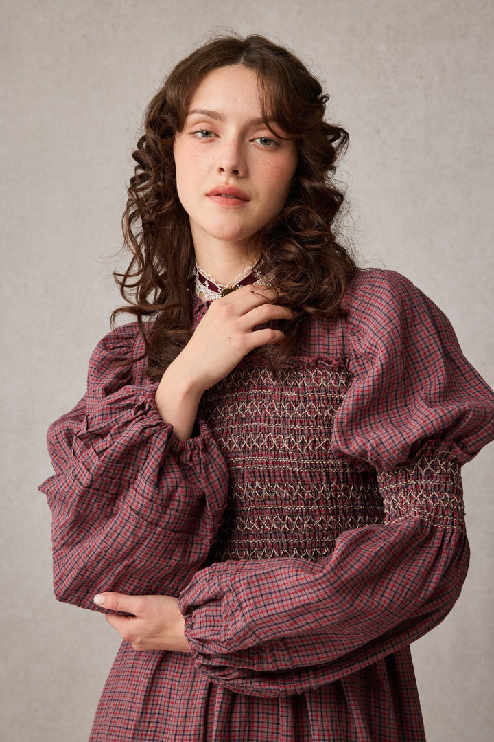 Jane 33 |Edward Smocking Linen Dress Chemise