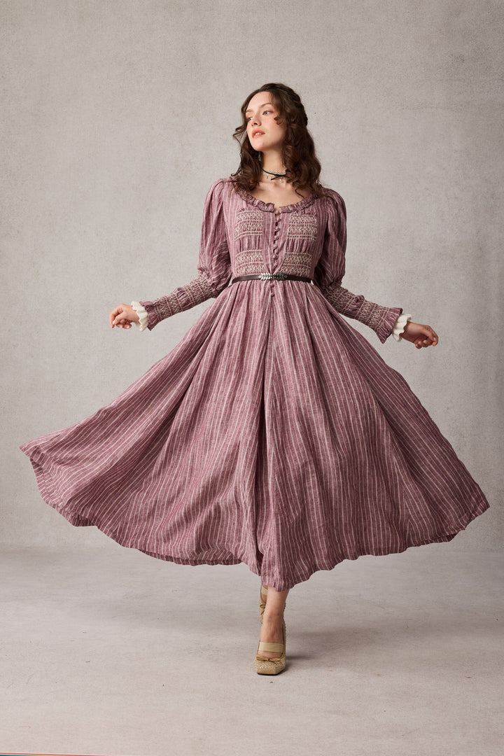 Jasmine 21 |smocking linen dress