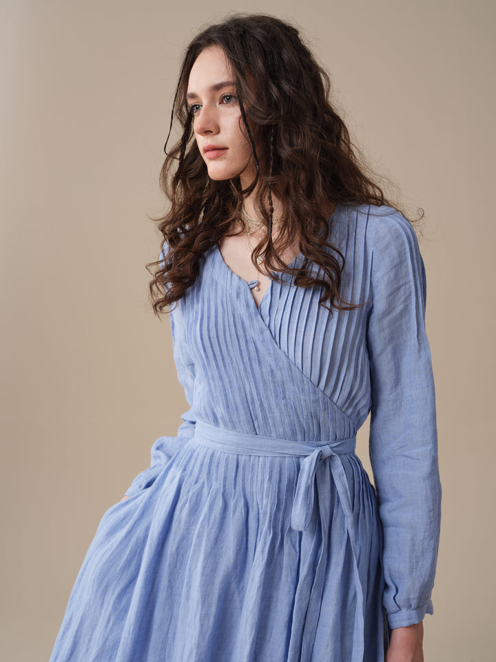 Bluebell 06 | Pintuck Linen Wrap Dress