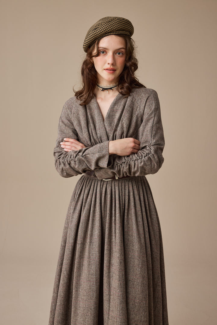 Bette 24 |Gingham 100% Wool Dress