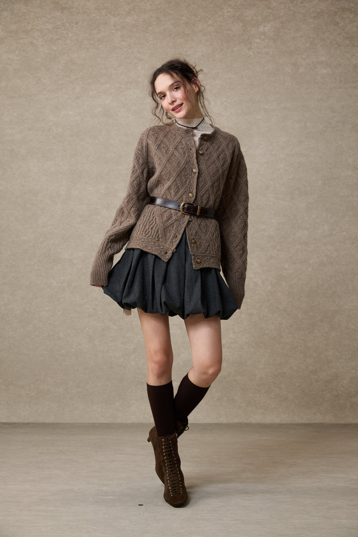 Flurry 17 | 100% Wool Sculptured Knitwear Cardigan