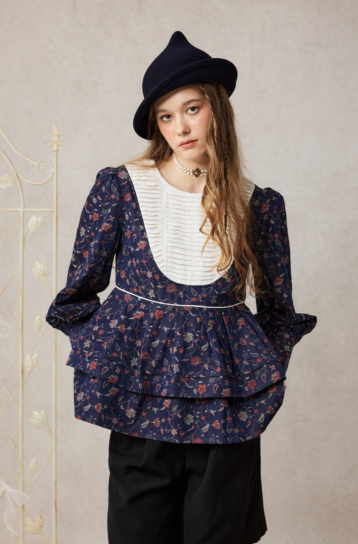 Lydia 18 | Linen Pintucked Puff Sleeve Blouse