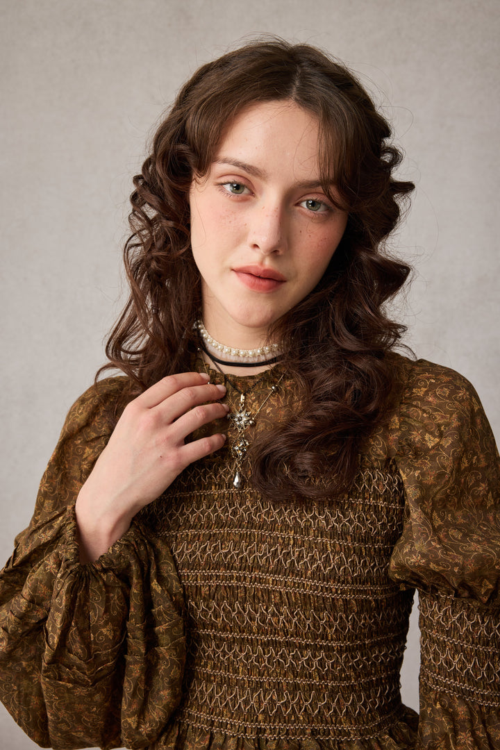 Jane 33 |Edward Smocking Linen Dress Chemise