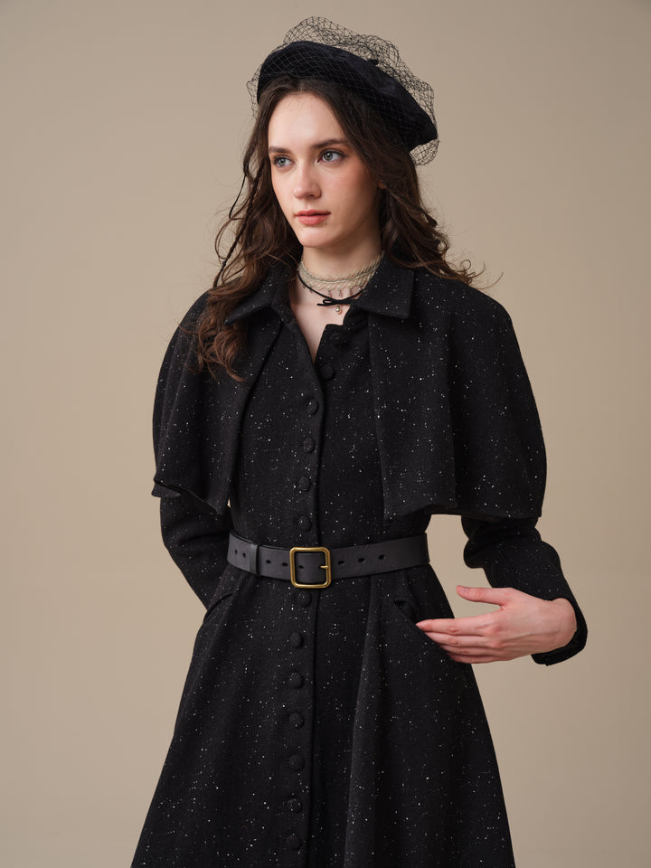Charlotte 01 | 100% Wool Cape Trench Coat