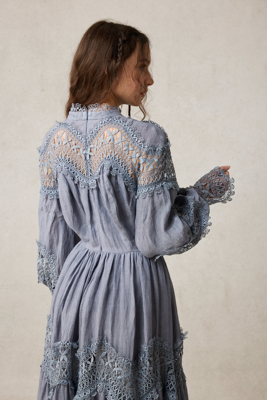 Pearlman 25 | Lace Linen Dress Gown White / S Pearlman 25 | Lace Linen Dress Gown White / S