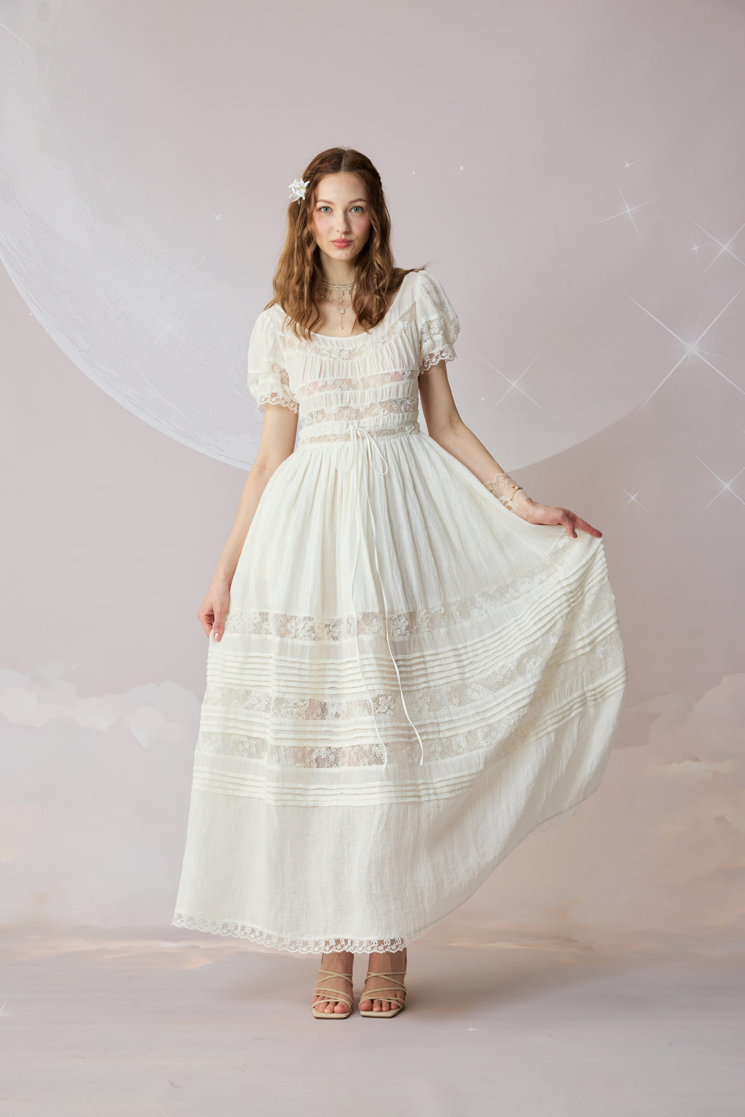 Dawn 17 | Lace Linen Dress Gown