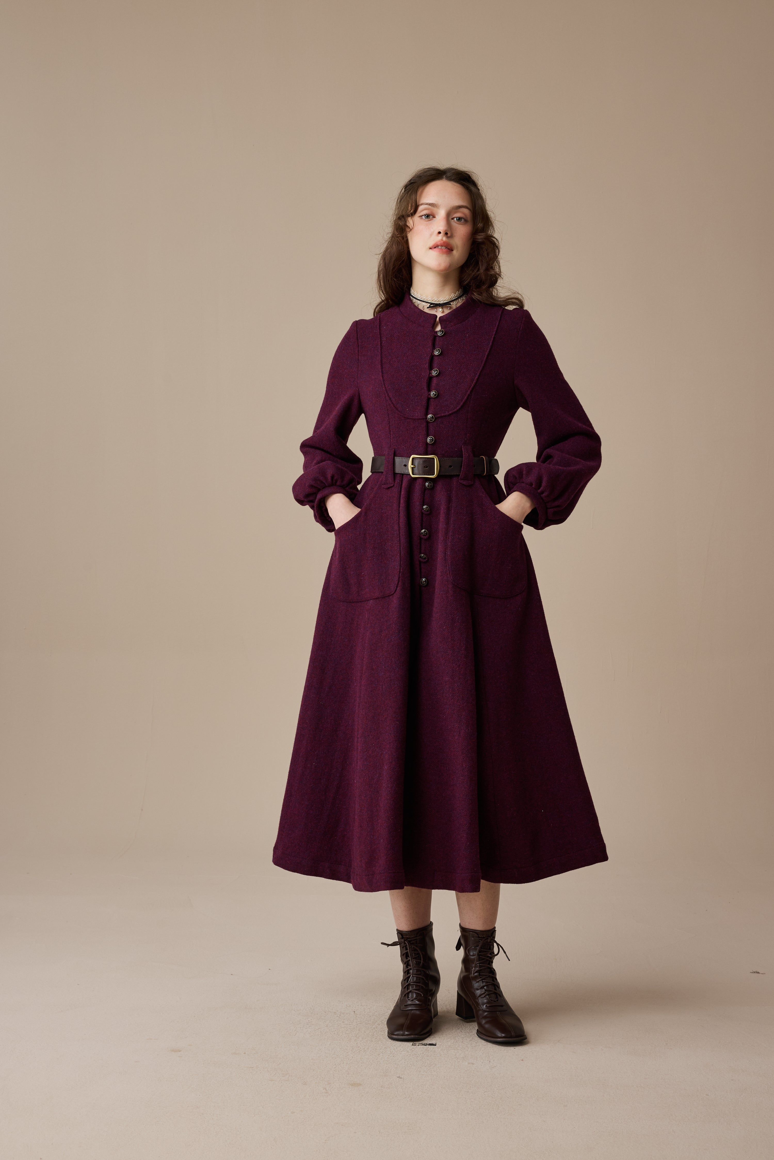Margaret 25|100% wool buttoned down coat – Linennaive