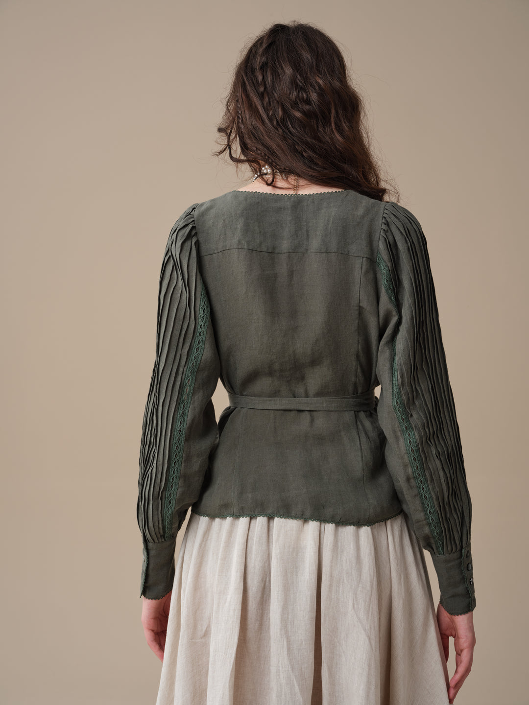 Marguerite | Soft Linen Wrap Blouse