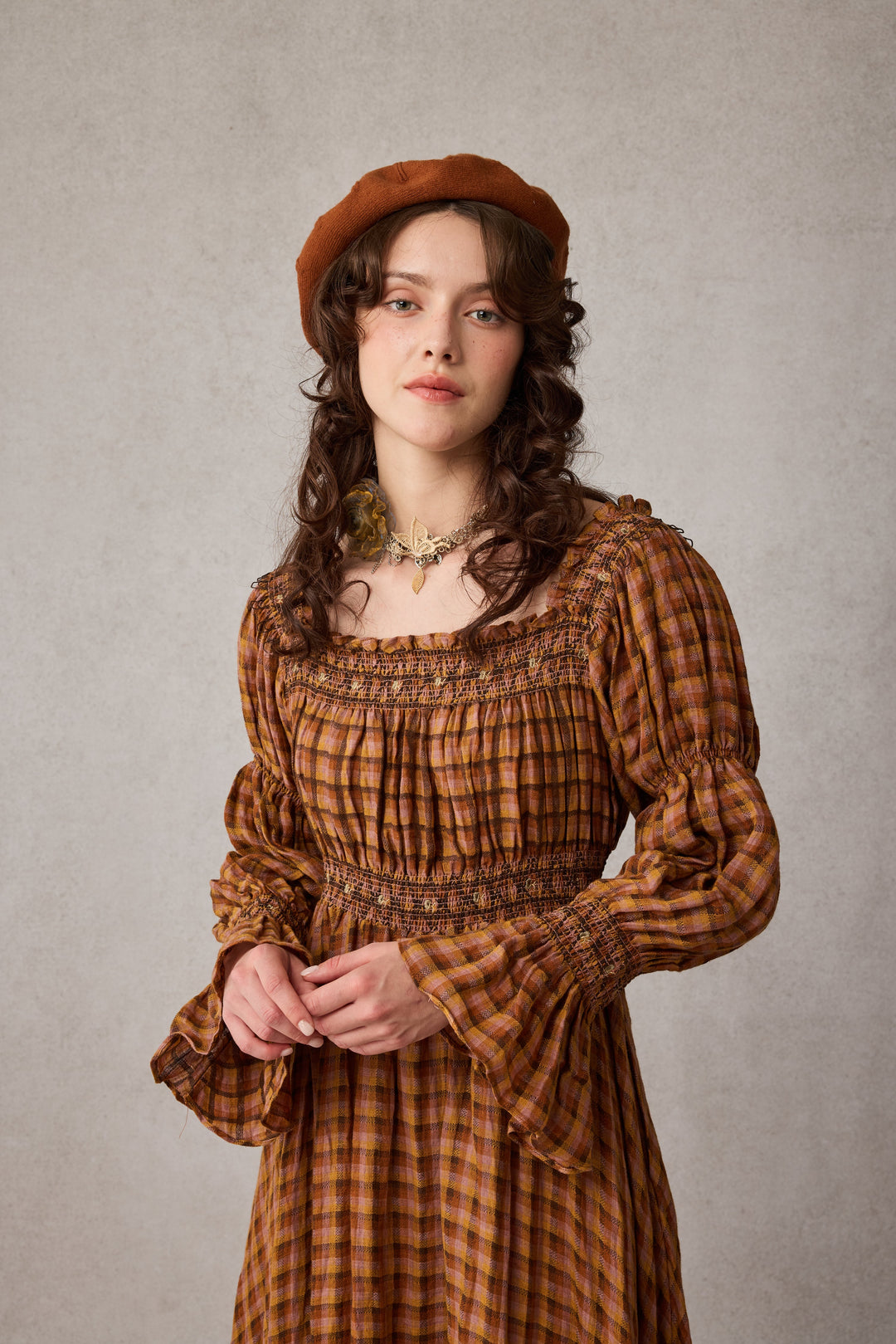 Cloud 21 | smocking embroidery linen dress