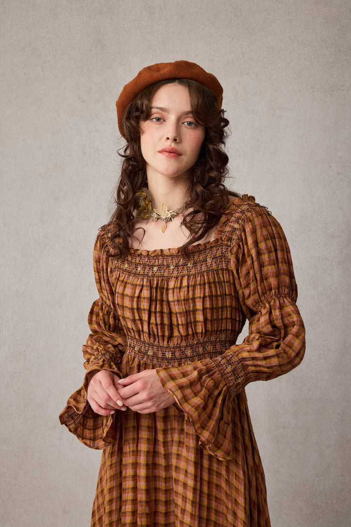 Cloud 21 | smocking embroidery linen dress