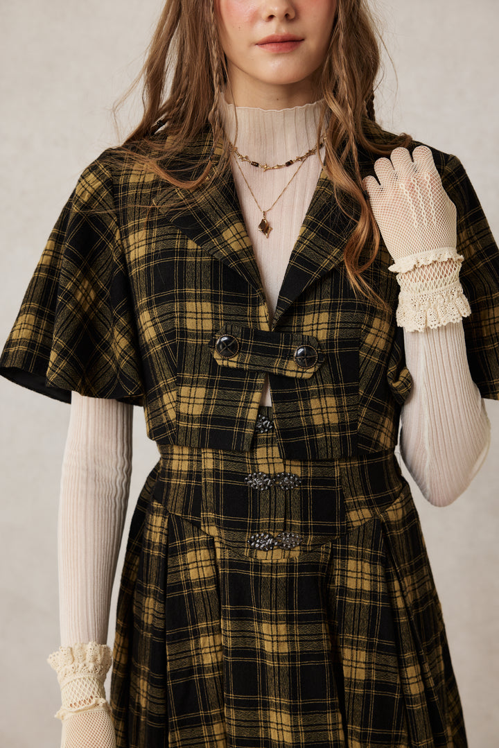 Clarise 22 |Retro Linen Skirt & Cape (2 pieces)