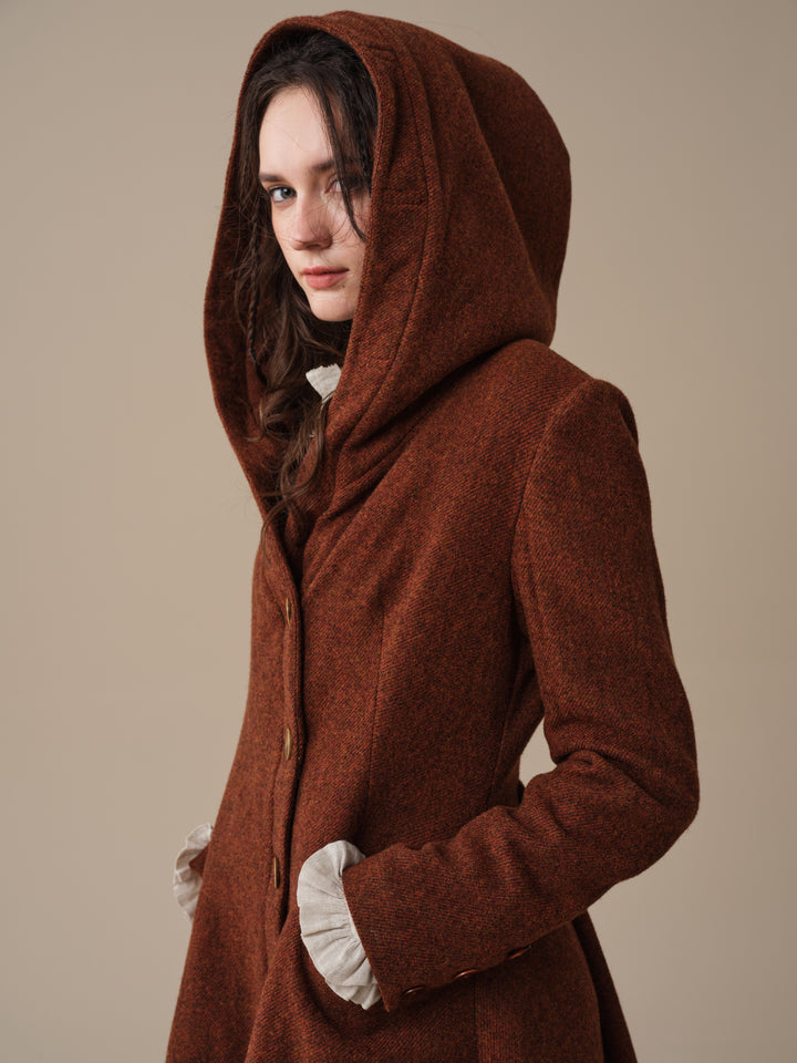 Augusta 02 | Tailored Hooded  100% Wool Coat