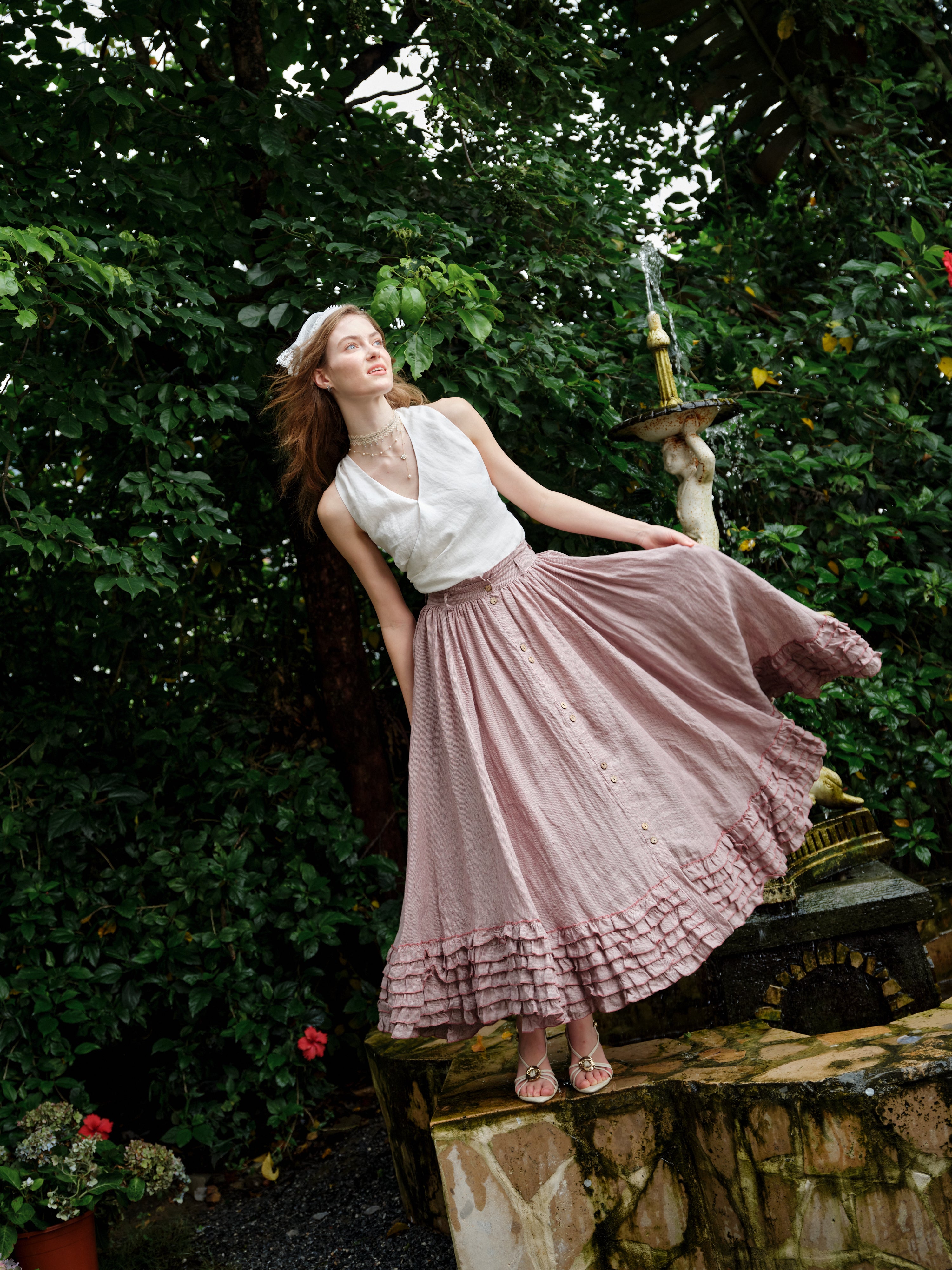 Dorothy 27 | Ruffled maxi linen skirt – Linennaive