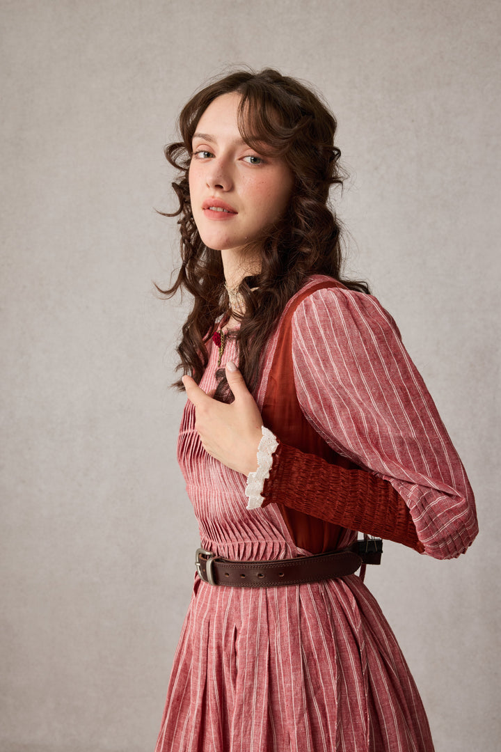 Eliana 15 | Pintucked Patchwork Linen Dress