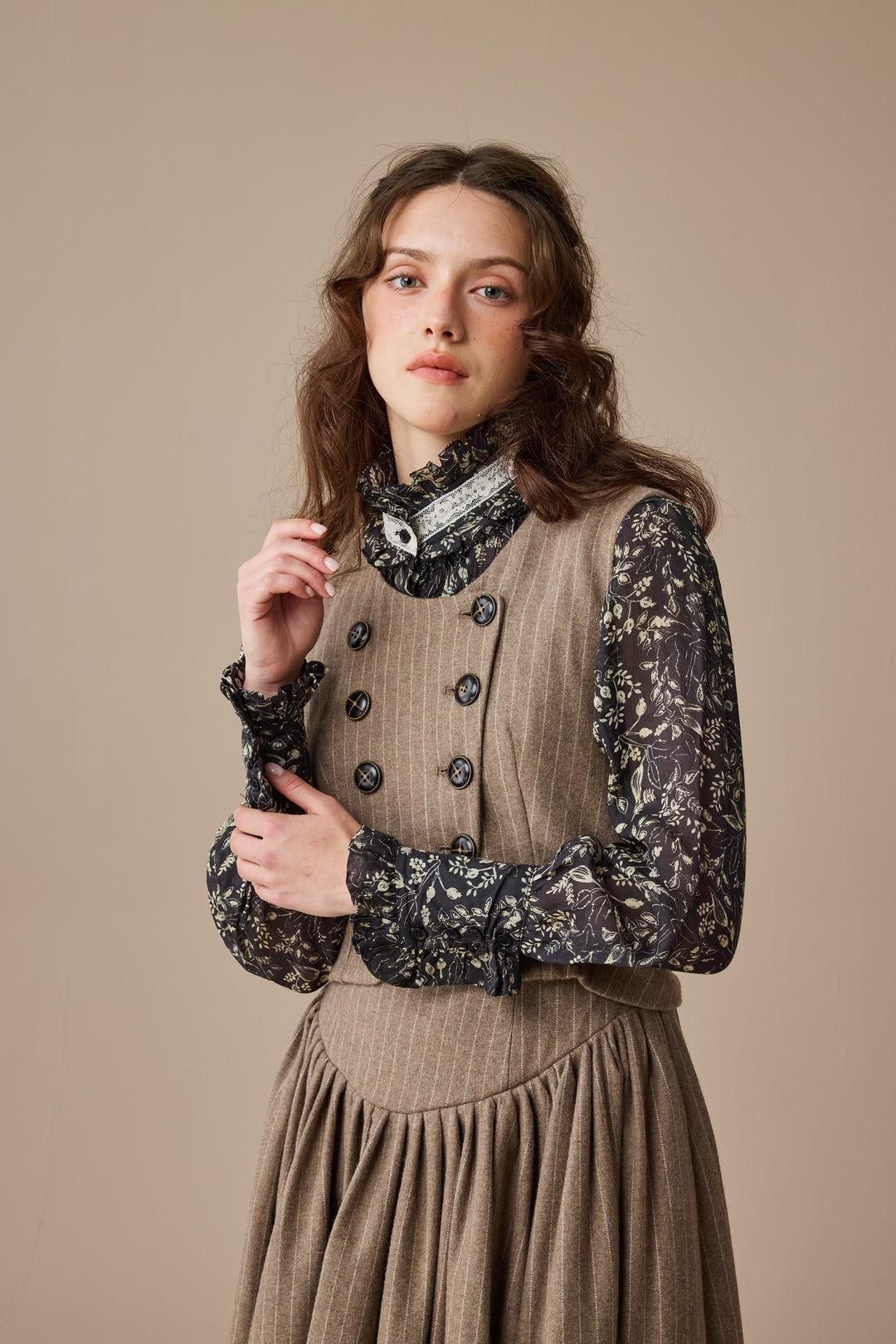 Sharon 21 |pintucked luxury linen shirt blouse