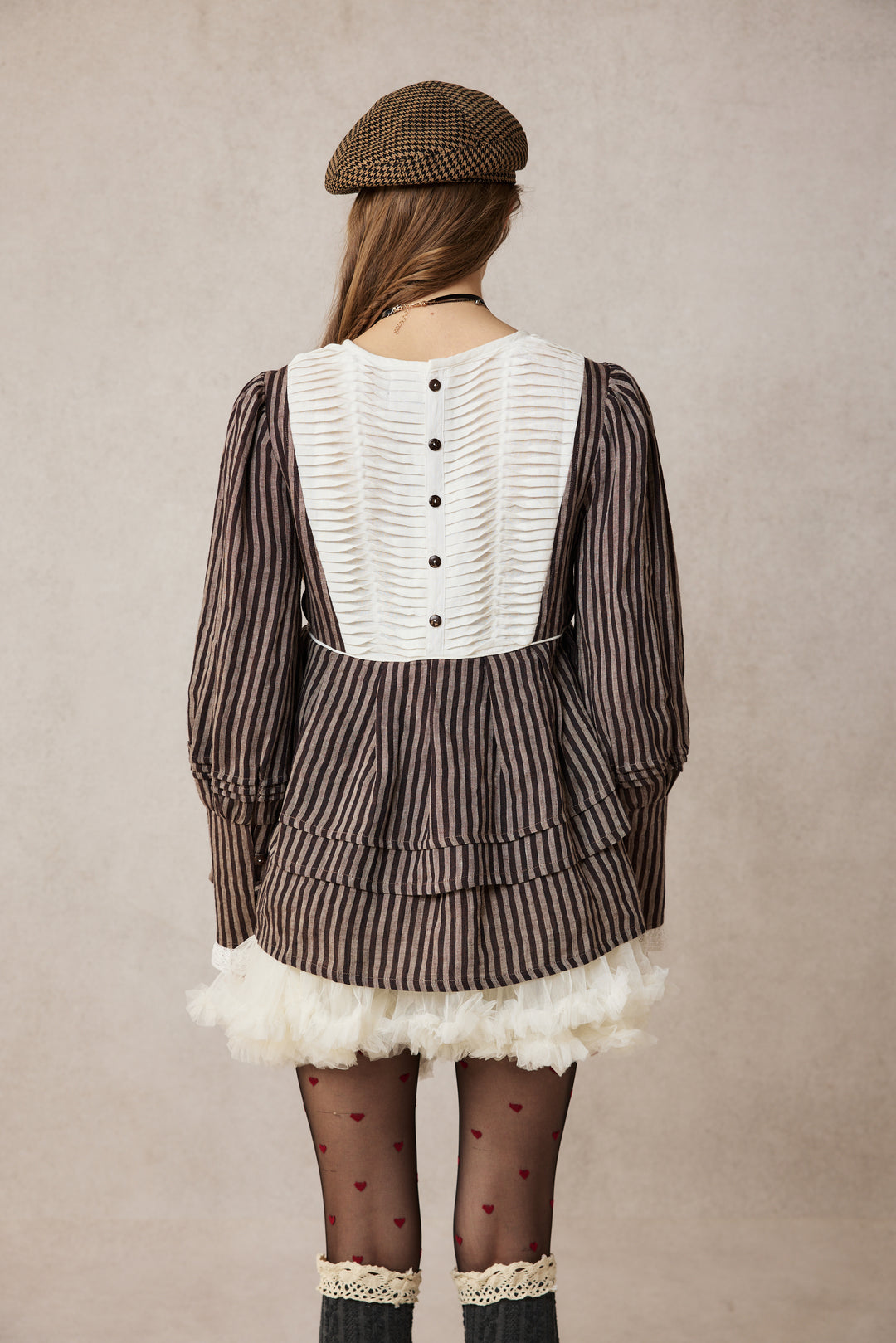 Lydia 18 | Linen Pintucked Puff Sleeve Blouse